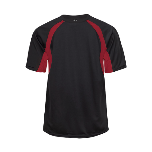 Badger Sport Hook Tee, Sizes 2XL-4XL (414400-024708), Color 'Black/Red'